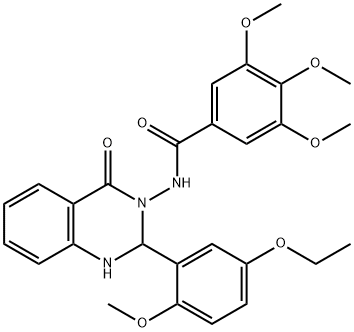 N-(2-(5-ethoxy-2-methoxyphenyl)-4-oxo-1,4-dihydro-3(2H)-quinazolinyl)-3,4,5-trimethoxybenzamide Struktur