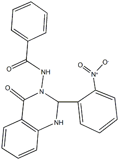 N-(2-{2-nitrophenyl}-4-oxo-1,4-dihydro-3(2H)-quinazolinyl)benzamide Struktur