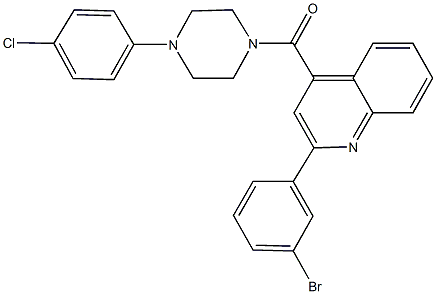 2-(3-bromophenyl)-4-{[4-(4-chlorophenyl)-1-piperazinyl]carbonyl}quinoline Struktur