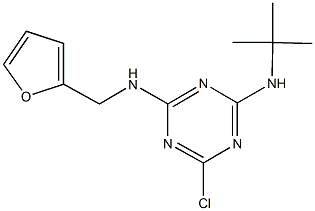 N~2~-(tert-butyl)-6-chloro-N~4~-(2-furylmethyl)-1,3,5-triazine-2,4-diamine Struktur