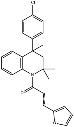 4-(4-chlorophenyl)-1-[3-(2-furyl)acryloyl]-2,2,4-trimethyl-1,2,3,4-tetrahydroquinoline Struktur