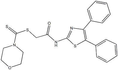 2-[(4,5-diphenyl-1,3-thiazol-2-yl)amino]-2-oxoethyl 4-morpholinecarbodithioate Struktur