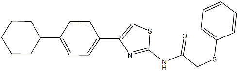 N-[4-(4-cyclohexylphenyl)-1,3-thiazol-2-yl]-2-(phenylsulfanyl)acetamide Struktur