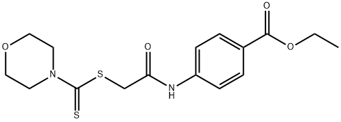 ethyl 4-({[(4-morpholinylcarbothioyl)sulfanyl]acetyl}amino)benzoate Struktur