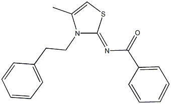 N-(4-methyl-3-(2-phenylethyl)-1,3-thiazol-2(3H)-ylidene)benzamide Struktur