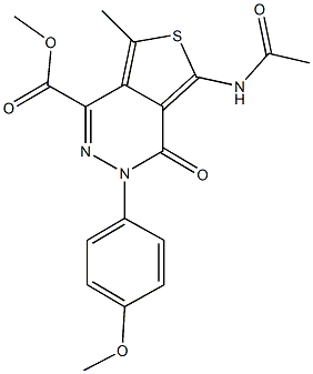 methyl 5-(acetylamino)-3-(4-methoxyphenyl)-7-methyl-4-oxo-3,4-dihydrothieno[3,4-d]pyridazine-1-carboxylate Struktur