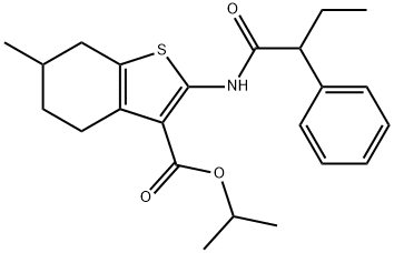 isopropyl 6-methyl-2-[(2-phenylbutanoyl)amino]-4,5,6,7-tetrahydro-1-benzothiophene-3-carboxylate Struktur