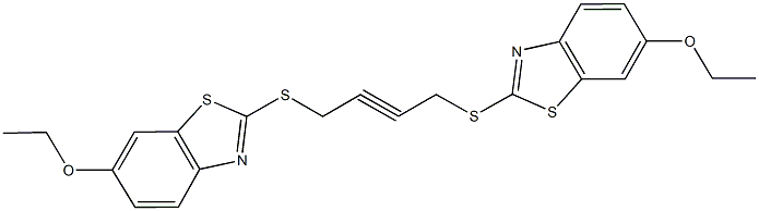 6-ethoxy-2-({4-[(6-ethoxy-1,3-benzothiazol-2-yl)sulfanyl]-2-butynyl}sulfanyl)-1,3-benzothiazole Struktur