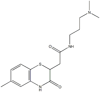 N-[3-(dimethylamino)propyl]-2-(6-methyl-3-oxo-3,4-dihydro-2H-1,4-benzothiazin-2-yl)acetamide Struktur