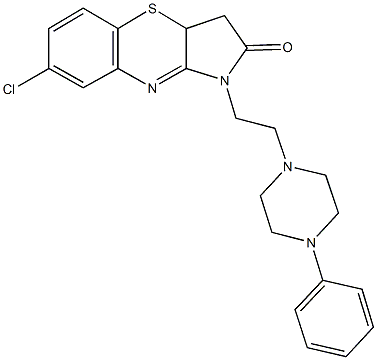 7-chloro-1-[2-(4-phenyl-1-piperazinyl)ethyl]-3,3a-dihydropyrrolo[3,2-b][1,4]benzothiazin-2(1H)-one Struktur