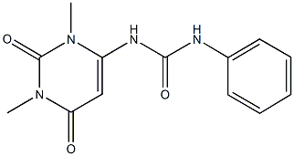 N-(1,3-dimethyl-2,6-dioxo-1,2,3,6-tetrahydro-4-pyrimidinyl)-N'-phenylurea Struktur