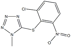 5-({2-chloro-6-nitrophenyl}sulfanyl)-1-methyl-1H-tetraazole Struktur