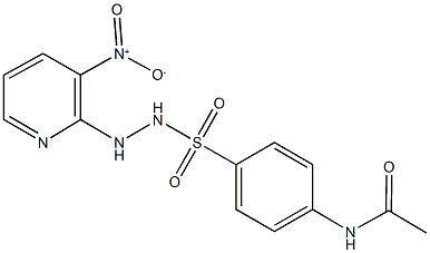 N-{4-[(2-{3-nitro-2-pyridinyl}hydrazino)sulfonyl]phenyl}acetamide Struktur