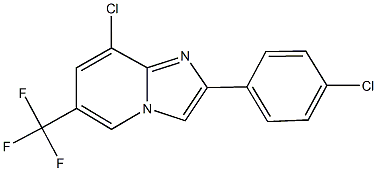 8-chloro-2-(4-chlorophenyl)-6-(trifluoromethyl)imidazo[1,2-a]pyridine Struktur