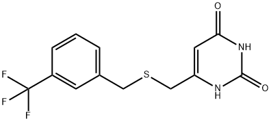 6-({[3-(trifluoromethyl)benzyl]sulfanyl}methyl)-2,4(1H,3H)-pyrimidinedione Struktur