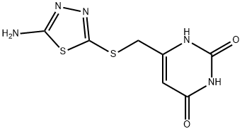 6-{[(5-amino-1,3,4-thiadiazol-2-yl)sulfanyl]methyl}-2,4(1H,3H)-pyrimidinedione Struktur