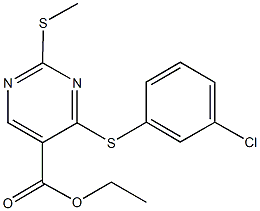 ethyl 4-[(3-chlorophenyl)sulfanyl]-2-(methylsulfanyl)-5-pyrimidinecarboxylate Struktur