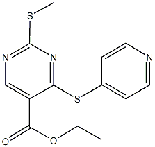 ethyl 2-(methylsulfanyl)-4-(4-pyridinylsulfanyl)-5-pyrimidinecarboxylate Struktur