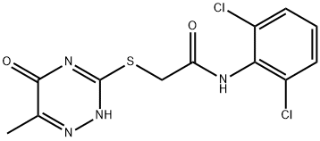 N-(2,6-dichlorophenyl)-2-[(6-methyl-5-oxo-4,5-dihydro-1,2,4-triazin-3-yl)sulfanyl]acetamide Struktur