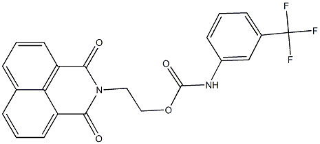 2-(1,3-dioxo-1H-benzo[de]isoquinolin-2(3H)-yl)ethyl 3-(trifluoromethyl)phenylcarbamate Struktur