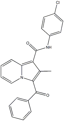 3-benzoyl-N-(4-chlorophenyl)-2-methyl-1-indolizinecarboxamide Struktur