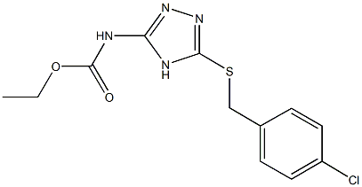 ethyl 5-[(4-chlorobenzyl)sulfanyl]-4H-1,2,4-triazol-3-ylcarbamate Struktur