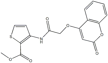 methyl 3-({[(2-oxo-2H-chromen-4-yl)oxy]acetyl}amino)-2-thiophenecarboxylate Struktur