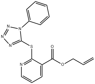 allyl 2-[(1-phenyl-1H-tetraazol-5-yl)sulfanyl]nicotinate Struktur