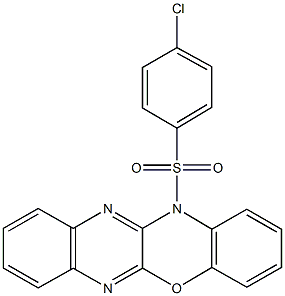 12-[(4-chlorophenyl)sulfonyl]-12H-quinoxalino[2,3-b][1,4]benzoxazine Struktur