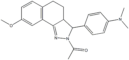 N-[4-(2-acetyl-8-methoxy-3,3a,4,5-tetrahydro-2H-benzo[g]indazol-3-yl)phenyl]-N,N-dimethylamine Struktur