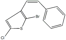 2-bromo-5-chloro-3-(2-phenylvinyl)thiophene Struktur