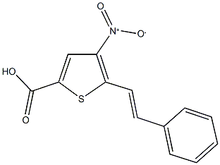 4-nitro-5-(2-phenylvinyl)-2-thiophenecarboxylic acid Struktur