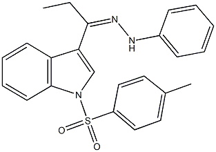 1-{1-[(4-methylphenyl)sulfonyl]-1H-indol-3-yl}-1-propanone phenylhydrazone Struktur