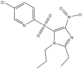 5-chloro-2-({2-ethyl-4-nitro-1-propyl-1H-imidazol-5-yl}sulfonyl)pyridine Struktur