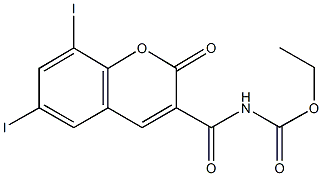 ethyl (6,8-diiodo-2-oxo-2H-chromen-3-yl)carbonylcarbamate Struktur