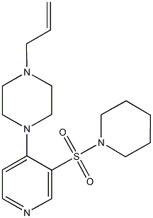 1-allyl-4-[3-(1-piperidinylsulfonyl)-4-pyridinyl]piperazine Struktur