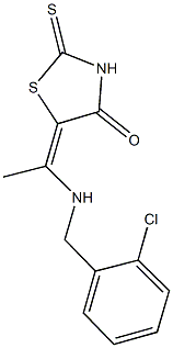 5-{1-[(2-chlorobenzyl)amino]ethylidene}-2-thioxo-1,3-thiazolidin-4-one Struktur