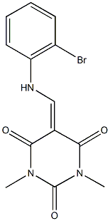 5-[(2-bromoanilino)methylene]-1,3-dimethyl-2,4,6(1H,3H,5H)-pyrimidinetrione Struktur