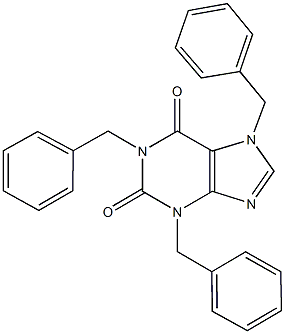 1,3,7-tribenzyl-3,7-dihydro-1H-purine-2,6-dione Struktur