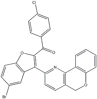 [5-bromo-3-(5H-chromeno[4,3-b]pyridin-2-yl)-1-benzofuran-2-yl](4-chlorophenyl)methanone Struktur