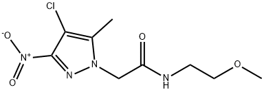 2-{4-chloro-3-nitro-5-methyl-1H-pyrazol-1-yl}-N-(2-methoxyethyl)acetamide Struktur