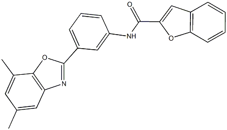 N-[3-(5,7-dimethyl-1,3-benzoxazol-2-yl)phenyl]-1-benzofuran-2-carboxamide Struktur