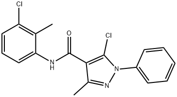 5-chloro-N-(3-chloro-2-methylphenyl)-3-methyl-1-phenyl-1H-pyrazole-4-carboxamide Struktur