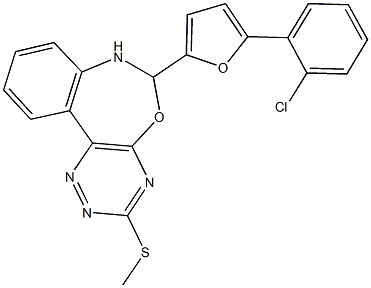 6-[5-(2-chlorophenyl)-2-furyl]-3-(methylsulfanyl)-6,7-dihydro[1,2,4]triazino[5,6-d][3,1]benzoxazepine Struktur