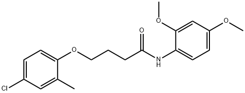 4-(4-chloro-2-methylphenoxy)-N-(2,4-dimethoxyphenyl)butanamide Struktur