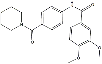 3,4-dimethoxy-N-[4-(1-piperidinylcarbonyl)phenyl]benzamide Struktur