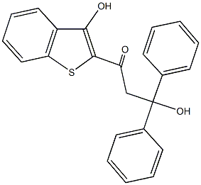 3-hydroxy-1-(3-hydroxy-1-benzothien-2-yl)-3,3-diphenyl-1-propanone Struktur