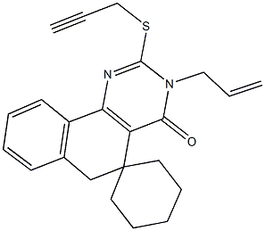 3-allyl-2-(2-propynylsulfanyl)-5,6-dihydrospiro(benzo[h]quinazoline-5,1'-cyclohexane)-4(3H)-one Struktur