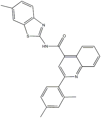 2-(2,4-dimethylphenyl)-N-(6-methyl-1,3-benzothiazol-2-yl)-4-quinolinecarboxamide Struktur