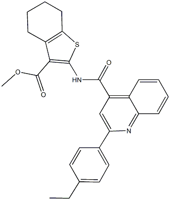 methyl 2-({[2-(4-ethylphenyl)-4-quinolinyl]carbonyl}amino)-4,5,6,7-tetrahydro-1-benzothiophene-3-carboxylate Struktur